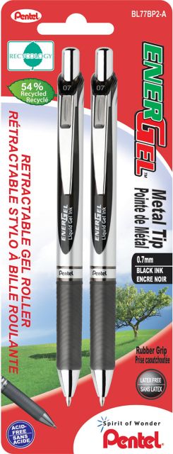 PEN 2PK BLACK ENERGEL TRX