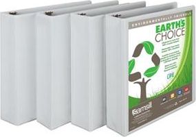 BINDER EARTHCHOICE 2IN 4PK WH