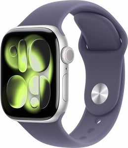 Apple Watch Series 11 GPS 42mm Silver Aluminum Case with Purple Fog Sport Band - S/M