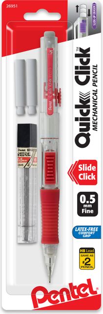 PENCIL QUICK CLICK 2PK .5MM