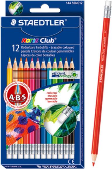 PENCIL 12CT COLOR/ERASABL NORR